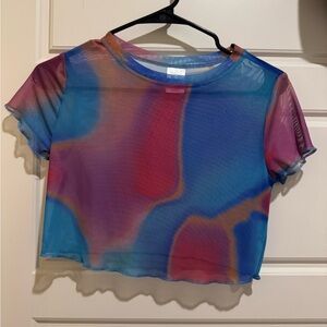 Colorful Sheer Women's Top